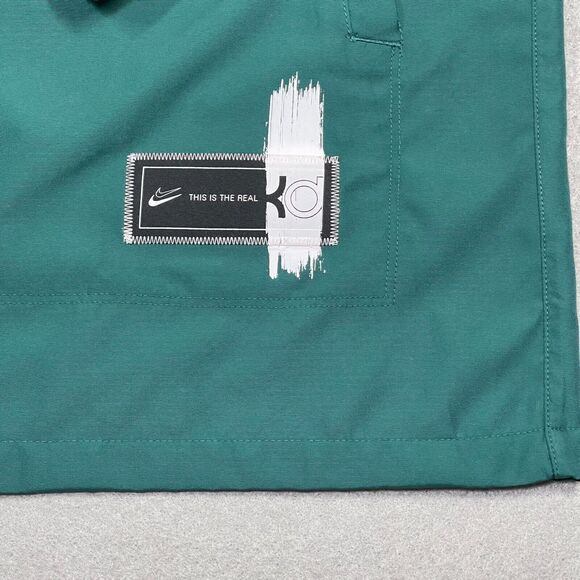 Nike KD Jacket Men Medium Green Lightweight Windbreaker Hood Full Zip Activewear - Picture 3 of 13